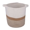 thumbnail image 2 of Panier de Corde de Coton, Linge Tissé Gêner Multifonctionnels Ménager Rond Non Heurté avec Poignées pour Couverture Jaune et Blanc, Jaune et Noir, Blanc et Noir, Blanc et Mixte, 2 of 8