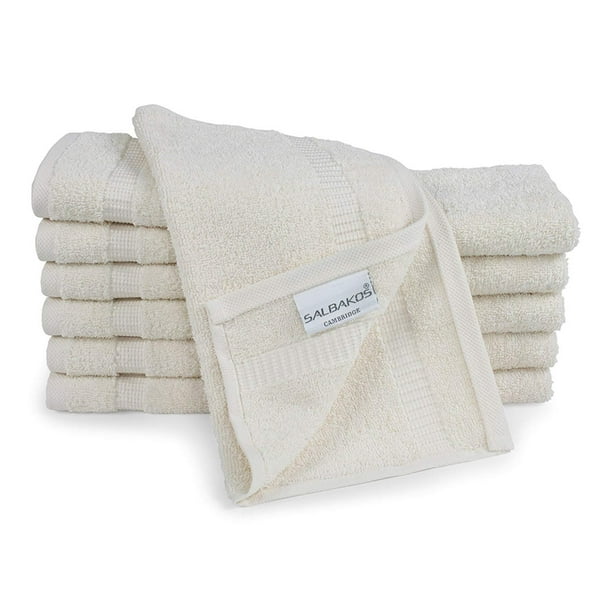 Salbakos Luxury Hotel Spa Turkish Cotton 12 Piece Eco Friendly Washcloth Set For Bath 13 X 13 Inch Ivory Walmart Com Walmart Com