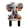 thumbnail image 3 of Elefante plano en 2D de acrílico para jardín, insertable y desmontable, decoración de jardín, decoración de jardinería, diseño de escena., 3 of 8
