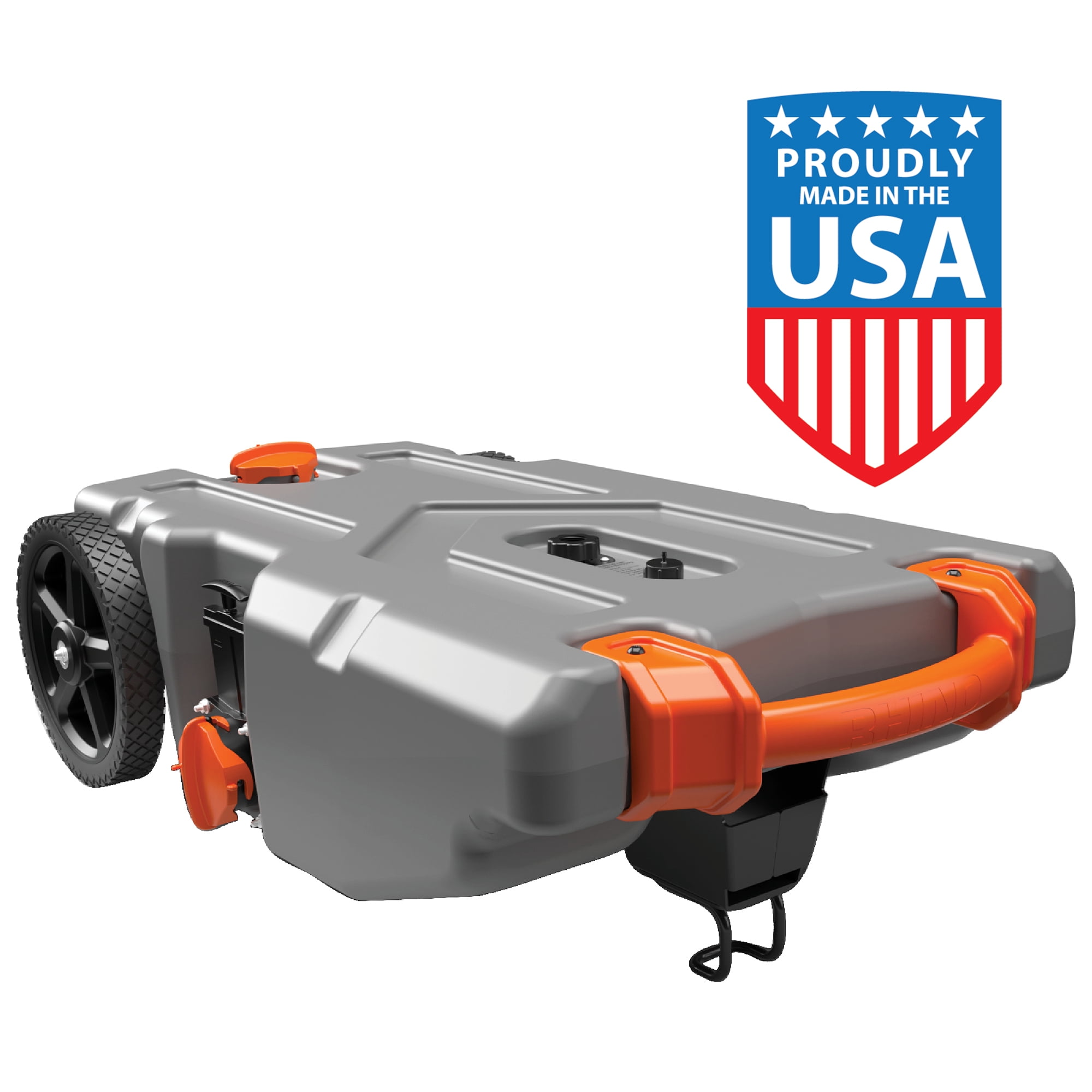 (2 pack) Camco Rhino 28-Gallon Portable RV Tote Tank, Oversized Wheels, Steel Tow Adapter, Gray (39004)