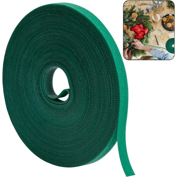 Ebaokuup 50ft Christmas Garland Ties - Green Holiday Garland Ties - Cuttable Cable Straps for Christmas Halloween Party Yard Wall Doorway Outdoors Decoration