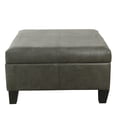 thumbnail image 2 of Leo Square Storage Ottoman with Plush Gray Faux Leather, 28 Inch, 2 of 3