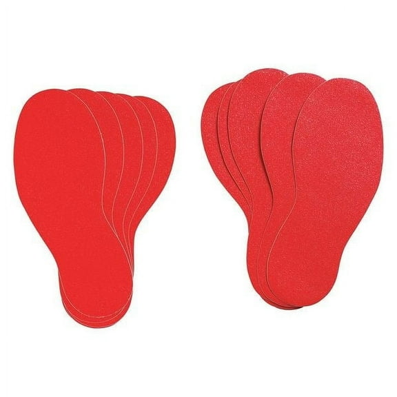 Brady Floor Tape,Red,3.75inx11 7/8in,Foot,PK10 31553