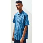 Obey SKY BLUE MULTI Langton Short-Sleeve Striped Regular Fit Shirt, US Medium