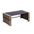 thumbnail image 5 of Highsound 4 Piece Patio Furniture Sets, All Weather Patio Conversation Set, Sectional Wicker Rattan Outdoor Furniture Set with Coffee Table & Blue Cushions, 5 of 7