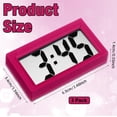 thumbnail image 2 of 3 Pcs Mini Digital Clock Small Digital Clock Stick on Battery Operated Self Adhesive Bracket for Car Dashboard Fridge (Pink), 2 of 7