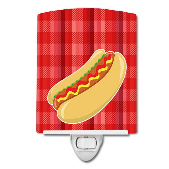 Hot Dog Plaid Ceramic Night Light