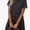 Black, variant on Women's Short Sleeve Button Down Flowy Tiered Babydoll Denim Dress
