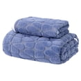 thumbnail image 2 of Juego de toallas de baño y toallas de mano de 2 piezas | Diseño de lomo de tortuga de vellón: engrosado, suave, de secado rápido, súper absorbente | Material de terciopelo 35x75cm + 70x140cm |, 2 of 8