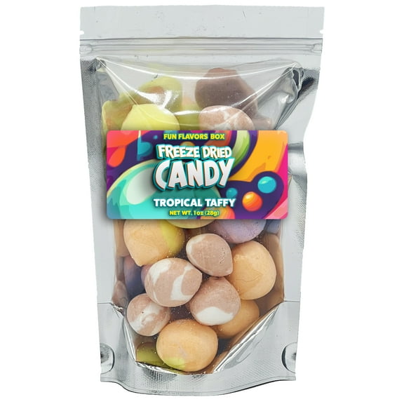Freeze Dried Candy Tropical Taffy Variety Pack - Crunchy Candy Snack - Space Theme Party Favor Gift Idea, 1 oz