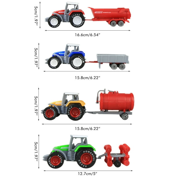 Tracteurs Voiture Jouet 4 Pcs Alliage Tracteur Agricole Jeu de Jouets  Ingénierie Voiture Modèle Véhicules Agricoles Jouets Tracteurs Voiture Jouet  pour Enfants Enfants Garçons 