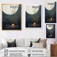 thumbnail image 4 of Designart "Minimalist Oasis Grey Orange Mid Century II" Abstract Collages Floater Framed Canvas Wall Art, 4 of 7