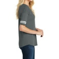 thumbnail image 3 of Women's Scorecard Tee Distressed Printed Stripes Heathered Charcoal/ White Medium, 3 of 4