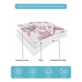 thumbnail image 5 of Quilts Twin-XL Size Bedding Set, Pink Flowers Lightweight Quilted Comforter, Spring Watercolor Botanical Floral Leaf Plant Soft Bedspread Coverlet with Pillow Covers for All Season, 68" x 98", 5 of 7