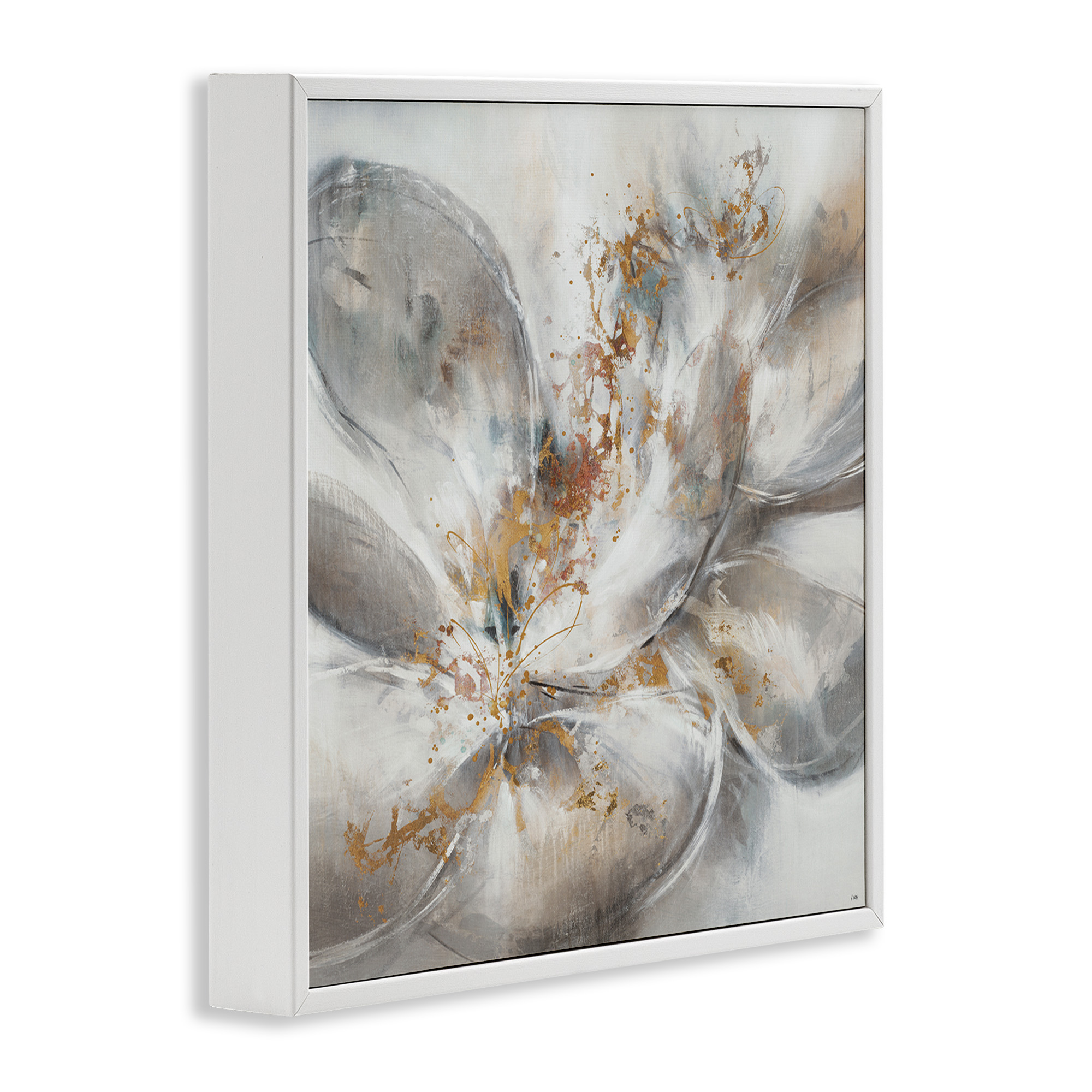 Stupell Industries Abstract Flower Bloom Painting Botanical & Floral Painting White Framed Art Print Wall Art, 12 x 12