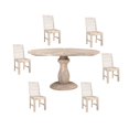 thumbnail image 4 of Taran Designs Maria 59" Starburst Round Traditional Wood Dining Table in Natural, 4 of 7