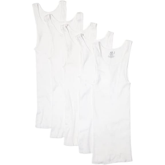 Fruit of the Loom Men's A Shirts, White, Medium(Pack of 5)