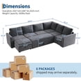 thumbnail image 4 of Chenille modular sofa with pull-out bed, 4 of 23