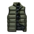thumbnail image 5 of GHSOHS Men's Outerwear Vests Fall Winter Casual Stand Collar Sleeveless Lightweight Jackets Vest Zipper Pocket Down Cotton Coats(Green,L), 5 of 6