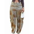 thumbnail image 3 of Women'S High Waisted Baggy Jeans Trendy Wide Leg Washed Distressed Denim Pants Brown XXL, 3 of 8