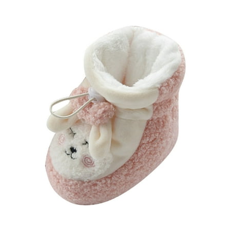 

JDEFEG Girls Boots Baby Shoes Cotton Shoes Plus Velvet Thick Warm Soft Soled Shoes Cute Do Not Fall Before The Shoes Boots for Baby Size 2 Cotton Pink 12
