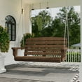 thumbnail image 3 of Wildridge Classic Porch Swing, Tudor Brown - Outdoor Weather Resistant Recycled Plastic Furniture for Patio, 3 of 4