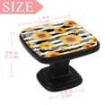 thumbnail image 3 of 4 Pcs Square Cabinet Handle Cupboard Knob Drawer Pulls Handle Sunflower Drawer Knobs with Screws Furniture Decoration, 3 of 5