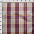 thumbnail image 3 of oneOone Cotton Silk Dark Magenta Fabric Madras Check Craft Projects Decor Fabric Printed By The Yard 42 Inch Wide, 3 of 4
