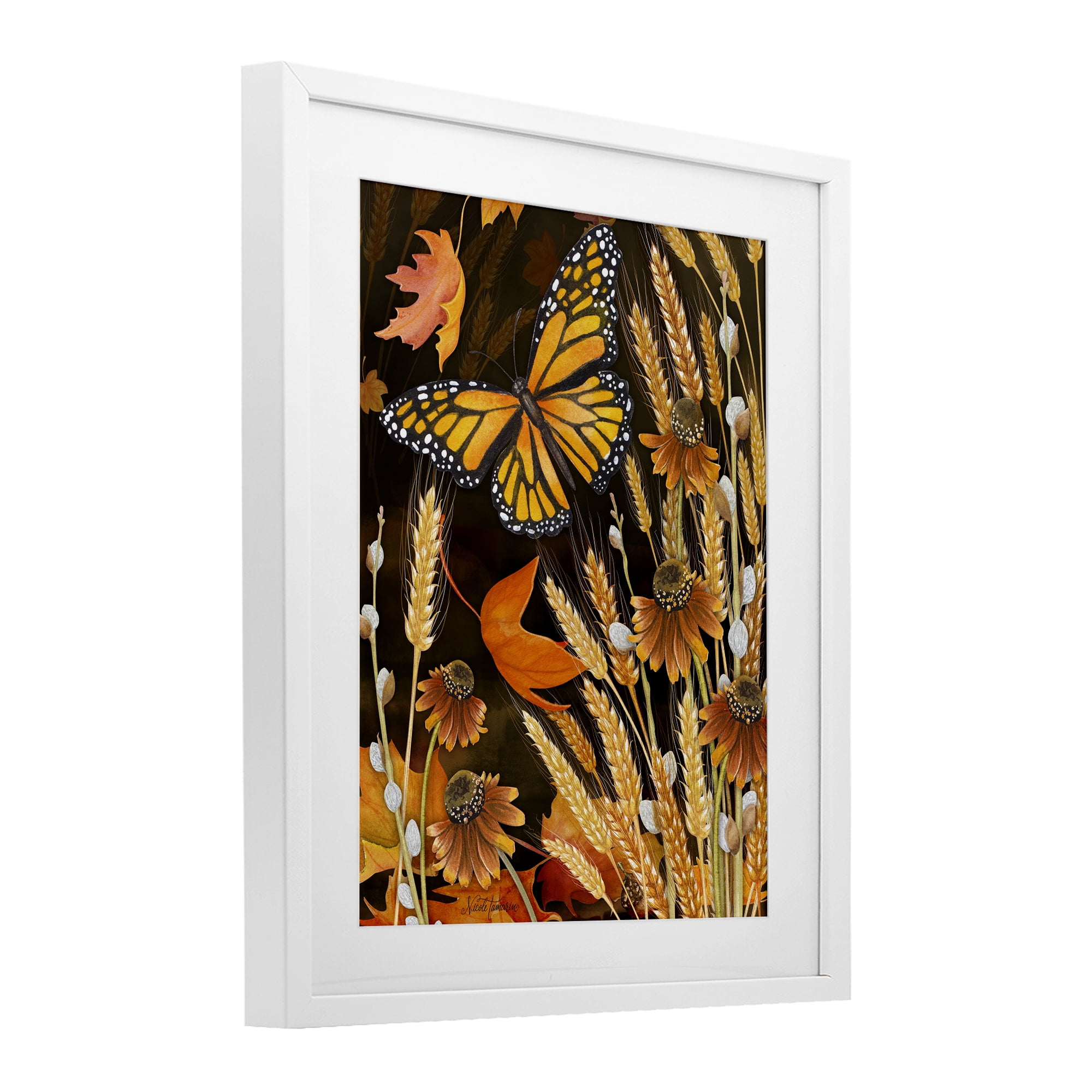 Stupell Industries Fall Motif Midnight Garden White Framed Print Under Glass, design by Nicole Tamarin
