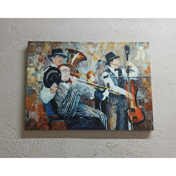 Jazz Artwork, Cello Art Canvas, Fashion Poster, Jazz Printed, Oil Painting Print, Music Printed Canvas, Luxury Art Canvas, Jazz Music Artwork, Canvas Wall Decor - Rolled Canvas