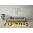 thumbnail image 3 of Ahgly Company Indoor Round Abstract Brown Modern Area Rugs, 6' Round, 3 of 4