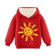 thumbnail image 2 of SGFCWSX Girls Fleece Lined Sweatshirt Kids Oversized Hoodie Casual Graphic Pullover Tops Red Size 8 Years, 2 of 6