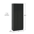 thumbnail image 5 of Panana Wooden Storage Cabinet, Narrow Pantry Cabinets Free Standing Tall Storage Cabinet with 2 Doors and Shelves (Black), 5 of 7
