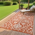 thumbnail image 3 of EastVita 9 x 12 ft Plastic Red White Rectangular Beach Front Porches Patio Picnic RV Camping Garage Flower Persian Area Rug, 3 of 10