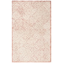 SAFAVIEH Glamour Drummond Geometric Floral Wool Area Rug, Pink/Ivory, 5' x 8'