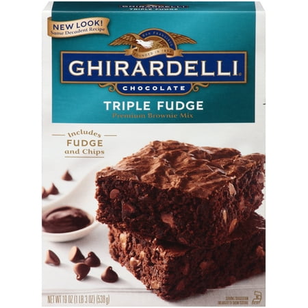 (2 pack) Ghirardelli Chocolate Triple Fudge Brownie Mix, 19 oz