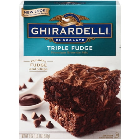 - (2 pack) Ghirardelli Chocolate Triple Fudge Brownie Mix, 19 oz Box