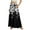 Black, variant on WTOBBY Women's Retro Floral Tie-Dye Print Flowy Flared Maxi Skirt with Ruffle Hem, A-Line Elastic Waist Elegant Tiered Bohemian Long Skirt for Vintage Casual Style,Black L