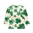 thumbnail image 4 of Posijego T-Shirt Filles Garçons Fête de la Saint-Patrick Manches 3/4 Col Rond Graphique Tee Ample Décontracté, 4 of 5