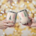 thumbnail image 2 of 12oz Stemless Wine Tumblers Beige Christmas Tree Pattern Vacuum Insulated Stainless Steel Travel Tumbler Cups Mug with Lid and Straw for Champaign,Cocktail,Beer with Cleaning Brush, 2 of 5