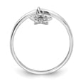 thumbnail image 2 of Primal Silver Sterling Silver Rhodium-plated Star Dangle Diamond Ring, 2 of 7