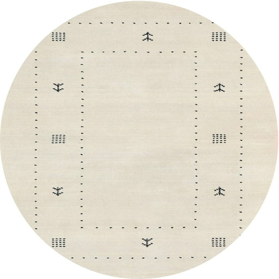Ahgly Company Machine Washable Indoor Round Contemporary Desert Sand Beige Area Rugs, 6' Round