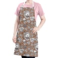 thumbnail image 5 of Cute Hedgehog Mushroom Leaves Pattern Apron-Garden Aprons for Women with Pockets-Cotton Linen Waterproof Kitchen Cooking Gardening Aprons Adjustable for Kitchen,Cooking,BBQ and Salon 33x27 Inch, 5 of 7