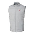 thumbnail image 2 of Men's Cutter & Buck  Gray Louisville Bats Stealth Hybrid Quilted Full-Zip Windbreaker Vest, 2 of 3