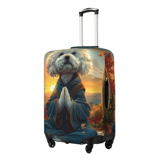 Fotbe Sunset Meditating Bichon Frise Funda Protectora para Equipaje, Antirrayones y Resistente a la Suciedad, Compatible con Maletas de 18 a 32 Pulgadas-X-Large