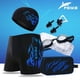 thumbnail image 2 of Bañador cómodo de secado rápido con estampado de fuego para hombre, gafas de natación, gorro de natación adecuado para baños en aguas termales, 2 of 4
