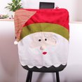 thumbnail image 2 of Inteprter Cubierta de silla de Navidad de dibujos animados comedor accesorios de fiesta lindo Santa Claus muñeco de nieve Antimacassar hogar Hotel funda Kits de decoración para fiestas Papá Noel Inteprter HA069984-01B, 2 of 6
