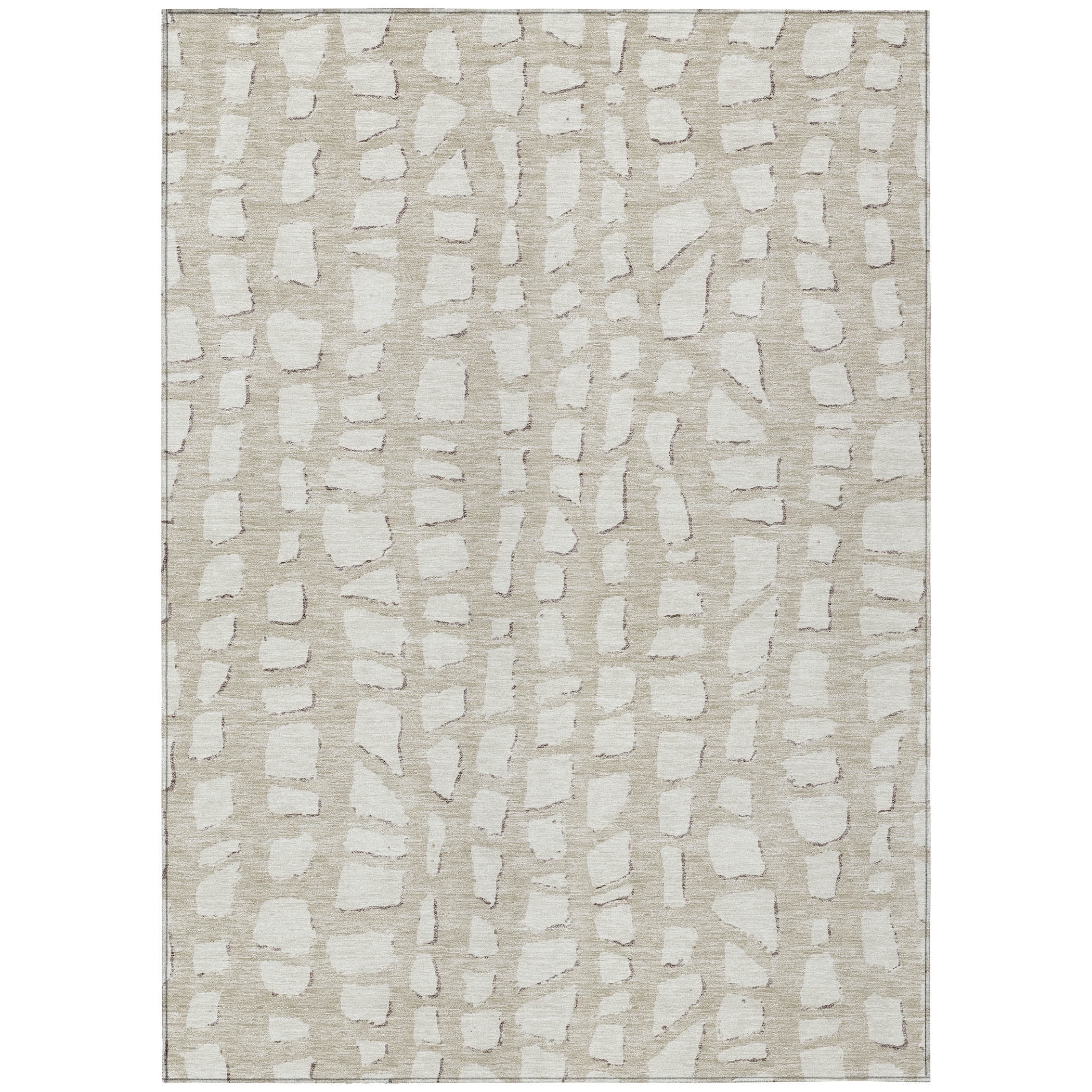 Addison Rugs Chantille Indoor/Outdoor Transitional Squares Beige Washable Rectangle Rug, 3' x 5'