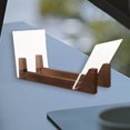 thumbnail image 6 of Modern Record Holder with Acrylic Ends Display Stacks Up To 10 Record brown, 6 of 6