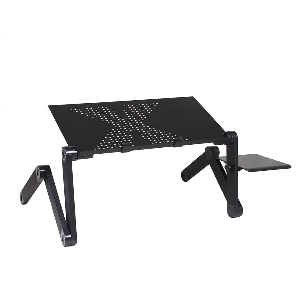 New 360°Adjustable Foldable Laptop Notebook Desk Table Stand Bed Tray With Fans 